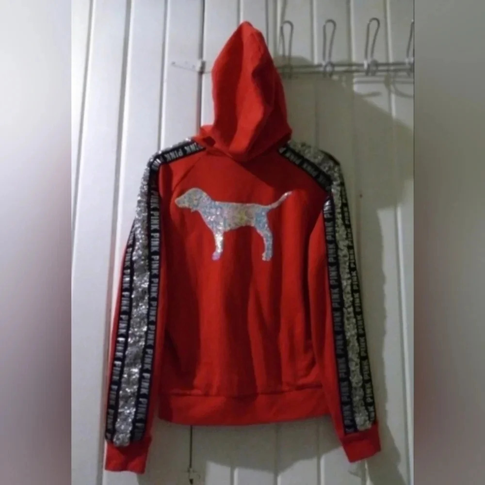 Vs pink bling iridescent dog hoodie X-small EUC